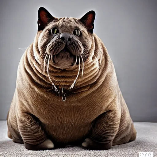 Image similar to a walrus - cat - hybrid, animal photography