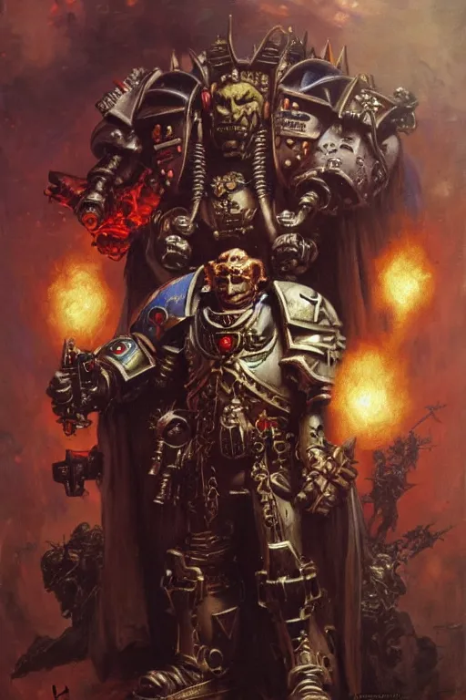 Image similar to warhammer 4 0 k steve buscemi god emperor, character design, painting by gaston bussiere, katsuya terada, frank frazetta, tom of finland, trending on artstation