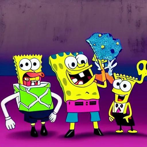 Image similar to spongebob squarepants, evil!!!!!!! sharp teeth, horror, realistic, studio photo