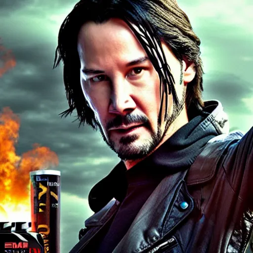 Image similar to Keanu reeves As Ghostrider hyper realistic 4K quality