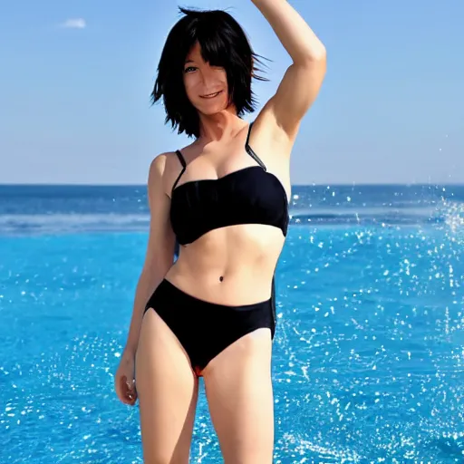 Prompt: Fubuki in a swimsuit