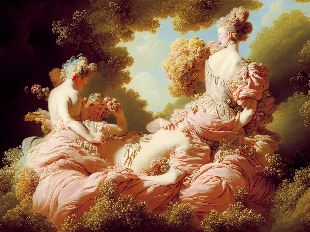 Image similar to fragrance advertising campaign by jean honore fragonard, highly detailed, intricate