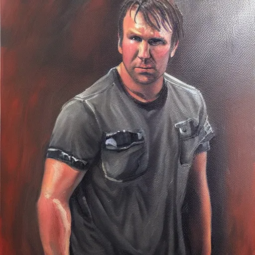 Image similar to dean ambrose, oil painting