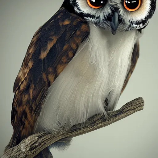 Image similar to bespectacled owl, modigliani, intricate detail, klimt, octane render, unreal engine,