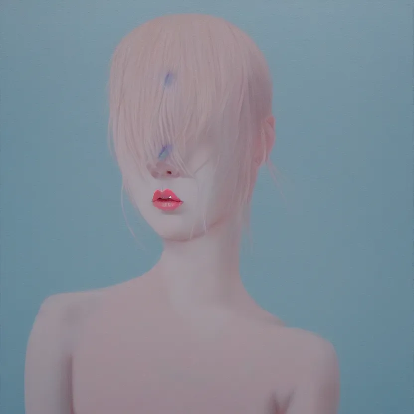 Image similar to neo - pop fine art figurative painting by yoshitomo nara in an aesthetically pleasing natural and pastel color tones, modern western pop culture influences