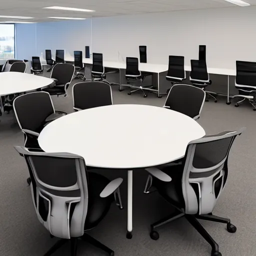 Prompt: a room filled with office chairs