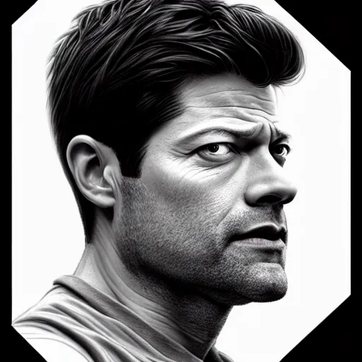 Prompt: photo of a broke Misha collins in the style of stefan kostic, realistic, sharp focus, 8k high definition, insanely detailed, intricate, elegant, art by stanley lau and artgerm