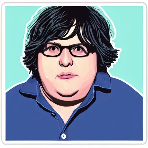 Image similar to andy milonakis & clark duke hybrid, vector, svg sticker art