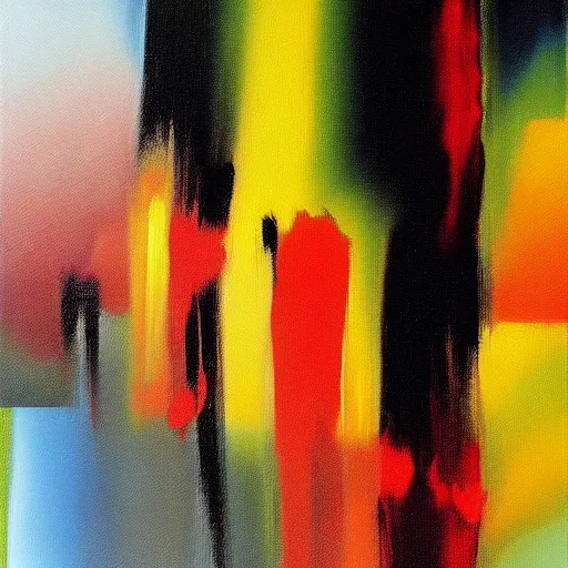 Image similar to painting by Gerhard Richter. high resolution high quality detailed