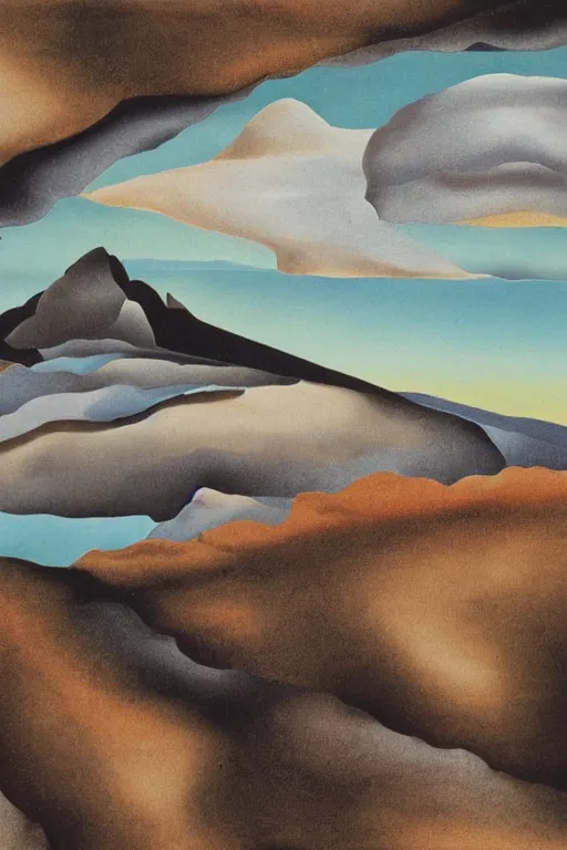 Prompt: mountainscape in the style of salvador dali