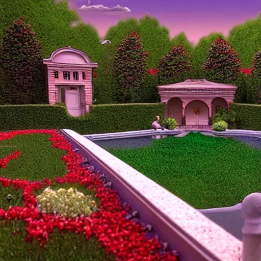 Image similar to hyperrealism photography computer simulation visualisation of detailed old bath in the detailed ukrainian village garden in dramatic scene from movie the big lebowski ( 1 9 9 8 )