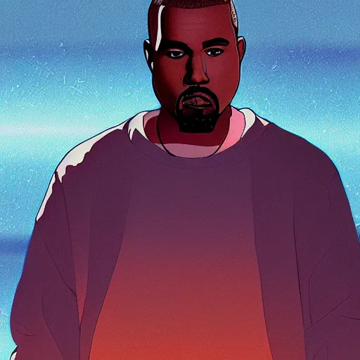 Prompt: Kanye West by Makoto Shinkai