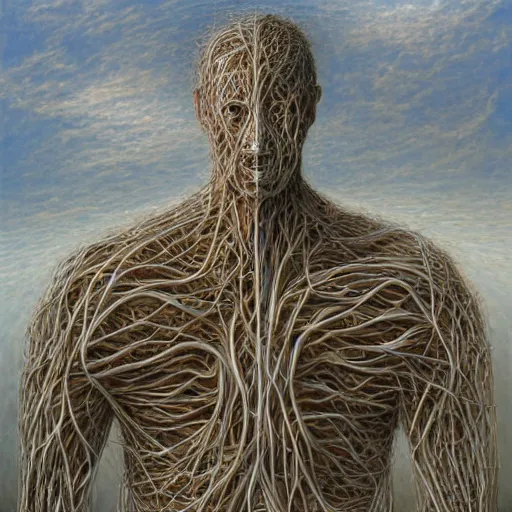 Prompt: the biomechanics man, by Peter Gric