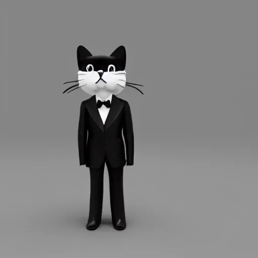 Image similar to cat in suit, irti funny picture, 3 1 5 2 tags cat head, suit smart tux, realistic cat, 4 k, render,
