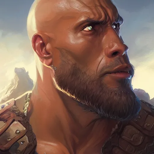 Image similar to the rock, deep focus, d & d, fantasy, intricate, elegant, highly detailed, digital painting, artstation, concept art, matte, sharp focus, illustration, hearthstone, art by artgerm and greg rutkowski and alphonse mucha