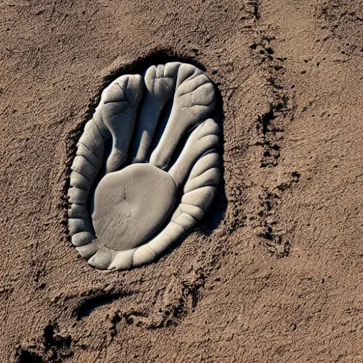 Image similar to giant footprint in mud