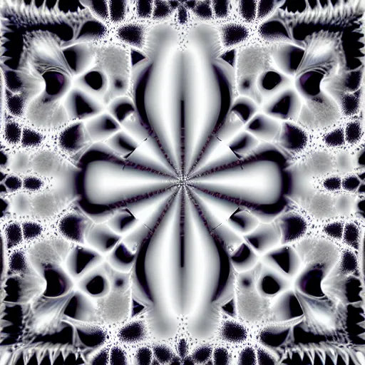 Prompt: strange 3 dimensional fractal floating in the middle of a liminal space