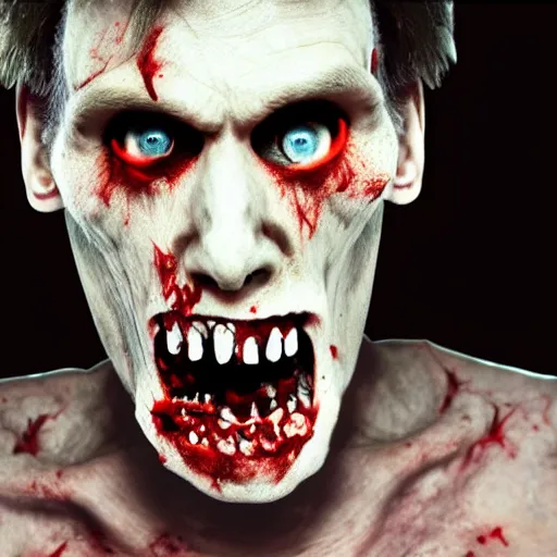 Image similar to zombie jerma985, detailed, 4k, high definition, wide shot, cinematic lens, terrifying, uncanny