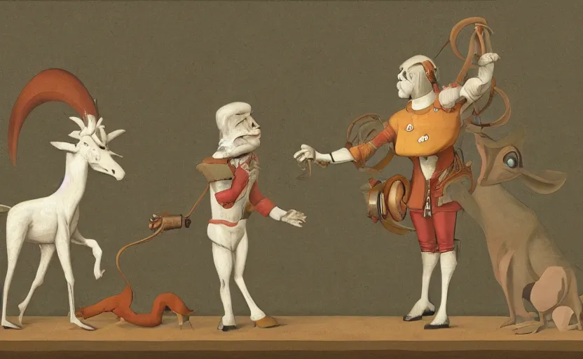 Image similar to anthropomorphic representation of Dall-e 2 fighting anthropomorphic representation of Stable Diffusion