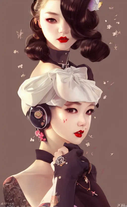 Prompt: a pin up and beautiful fashion and charming and dreamlke japan girl with lv jewelry, character art, art by artgerm lau and kyoung hwan kim and and ilya kuvshinov and john singer sargent, hyperdetailed, 8 k realistic, symmetrical, frostbite 3 engine, cryengine, dof, trending on artstation, digital art