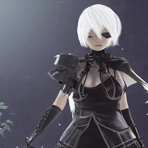 Image similar to Walter White as 2B from Nier Automata, Nier Automata, Screenshot