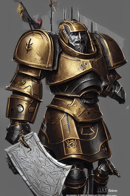 Image similar to armor portrait heros warhammer 4 0 k horus heresy fanart - the primarchs emperor by johannes helgeson animated with vfx concept artist & illustrator global illumination ray tracing hdr fanart arstation zbrush central hardmesh 8 k octane renderer comics stylized