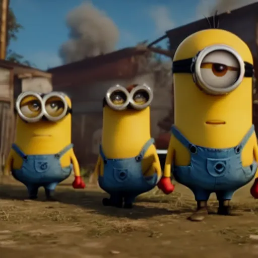 Image similar to Film still of Minions, from Red Dead Redemption 2 (2018 video game)