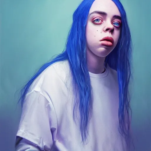 Image similar to painting of billie eilish by michal karcz | loony toons style