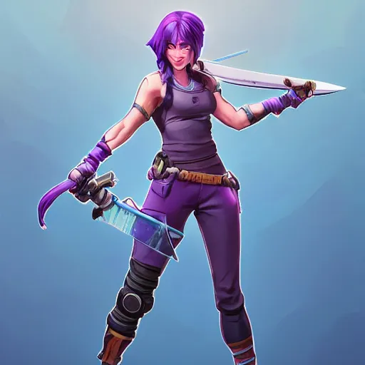 Prompt: beautiful female purple hair katana symmetrical face eyes full length fantasy art apex fortnite Video game icon, 2d game art gta5 cover , official fanart behance hd artstation by Jesper Ejsing, by RHADS, Makoto Shinkai and Lois van baarle, ilya kuvshinov, rossdraws