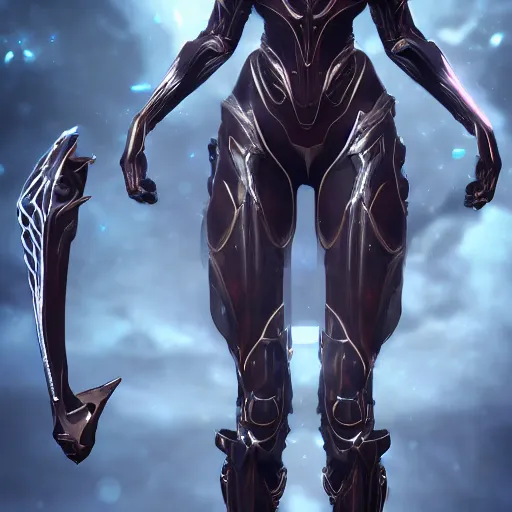 Image similar to beautiful and stunning giant female warframe, looming over camera pov, about to step on pov, slick elegant design, sharp claws, detailed shot, feet and hands, highly detailed art, epic cinematic shot, realistic, professional digital art, high end digital art, DeviantArt, artstation, Furaffinity, 8k HD render, epic lighting, depth of field