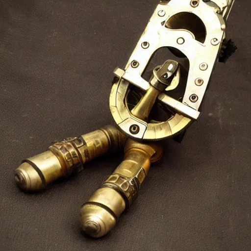 Image similar to steampunk grappling hook launcher