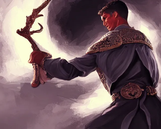 Image similar to cristiano ronaldo as a strong fantasy magician who does magic, fantasy art, in the style of Andreas Höher, illustration, epic, fantasy, intricate, elgant, amazing detail, digital painting, artstation, concept art, smooth, sharp focus