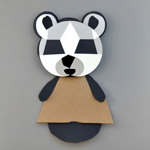 Image similar to cardboard grey and white application of a bear,