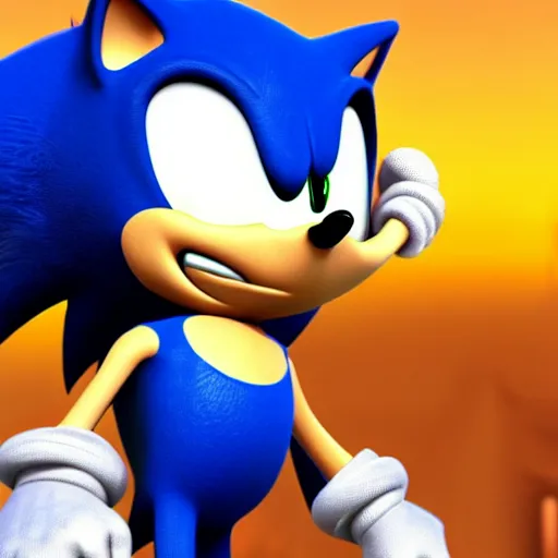 Prompt: sonic the hedgehog in unchanted 4