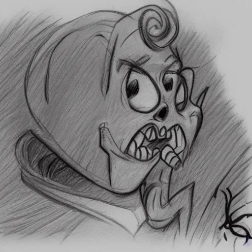 Prompt: 1 2 1 1 milt kahl pencil sketch a lovecraftian zombie horror loomis