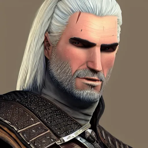 Image similar to Geralt of Rivia in the style of Pixar animation, centred