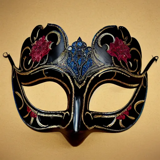 Image similar to venetian masquerade mask, symmetry, reflecting flower