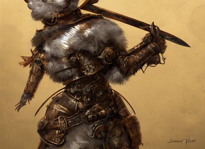 Image similar to ashigaru steampunk feathered mouse, lacquered armor, polearm glaive, cute but determined, hard focus, art station, by jessica rossier and brian froud, cinematic