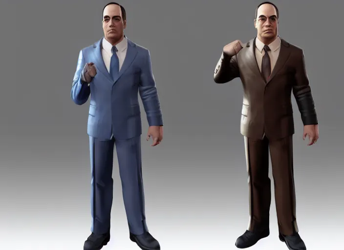 Image similar to 3 d model of jon taffer character in fighting game, stylized 3 d graphics, hdr, ultra graphics, ray tracing, 4 k image