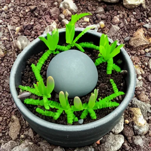 Prompt: a rare Lithops in a pot