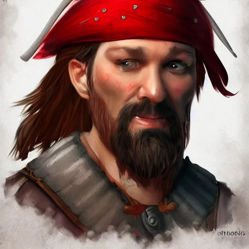 Prompt: Traian Basescu as a pirate, artstation, concept art