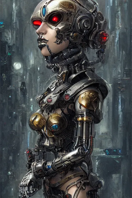 portrait of beautiful young gothic cyborg maiden, | Stable Diffusion ...