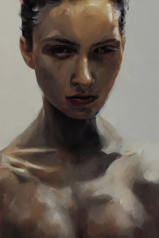 Image similar to beautiful clean oil painting portrait study by rafael albuquerque, detailed, stunning, realistic, skin color