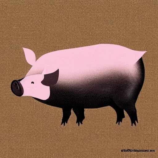 Prompt: cute pig, minimalism