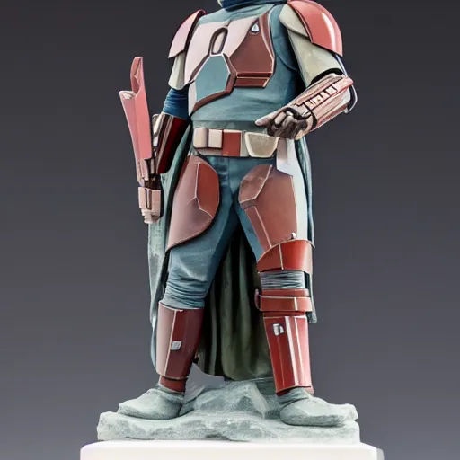 Image similar to marble statue from the Mandalorian