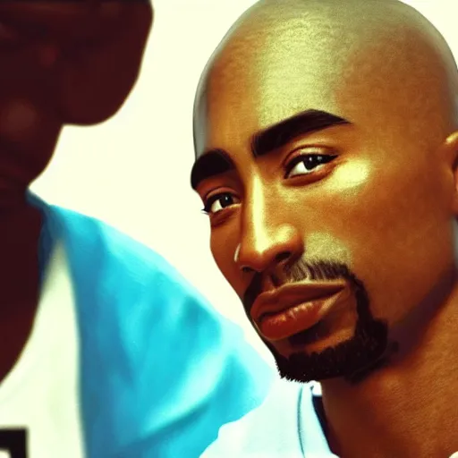 Image similar to Tupac Shakur, screenshot from a 2012s anime