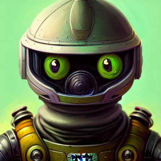 Prompt: Portrait of happy pepe with a spoon wearing futuristic power armor, fantasy, intricate, highly detailed, digital painting, trending on artstation, sharp focus, illustration, style of Stanley Artgerm and Greg Rutkowski and Dan Mumford