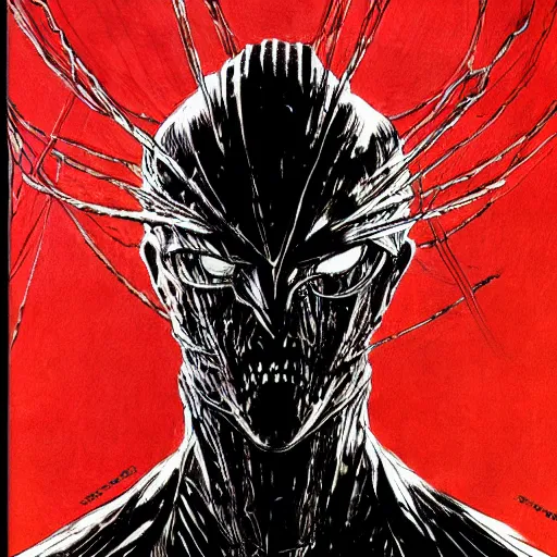 Image similar to Mr Rodgers looking sinister, by Tsutomu Nihei, highly detailed