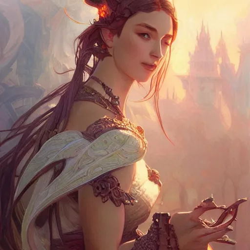 Image similar to Wow, D&D, fantasy, intricate, elegant, highly detailed, digital painting, artstation, concept art, matte, sharp focus, illustration, hearthstone, art by Artgerm and Greg Rutkowski and Alphonse Mucha