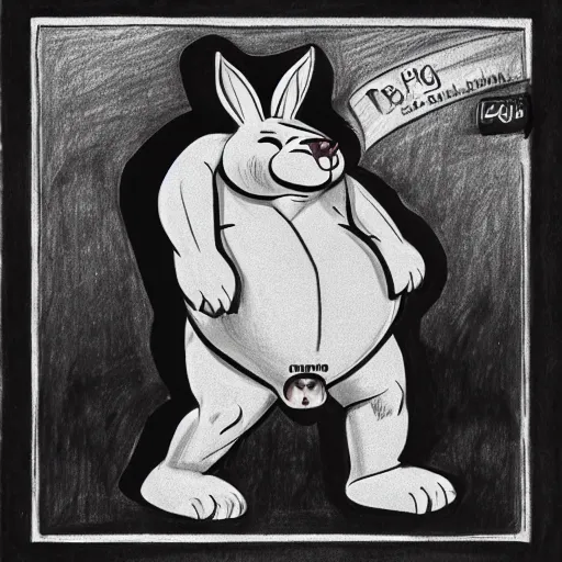 Prompt: a drawing of big chungus by tom of finland